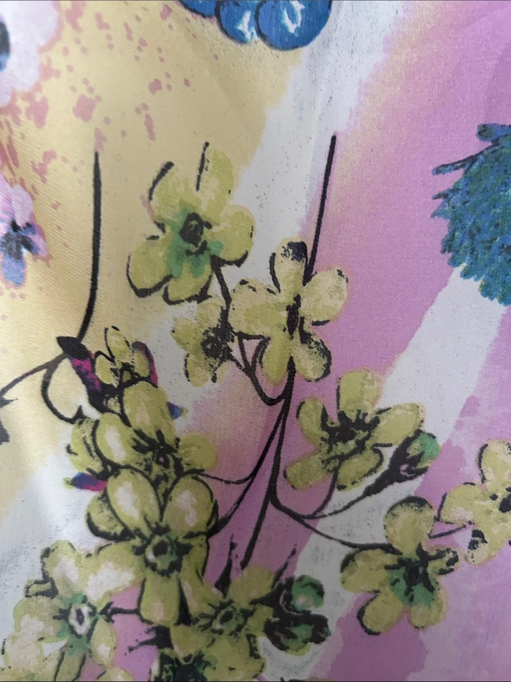 Vince Camuto Floral Sheer Scarf in Pink, Blue, Green and Yellow